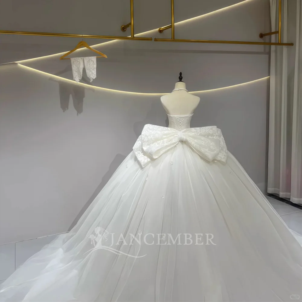 Vestidos de noiva femininos sem alças de organza para noiva vestido de baile aberto nas costas personalizado vestido de baile formal فساتklankol