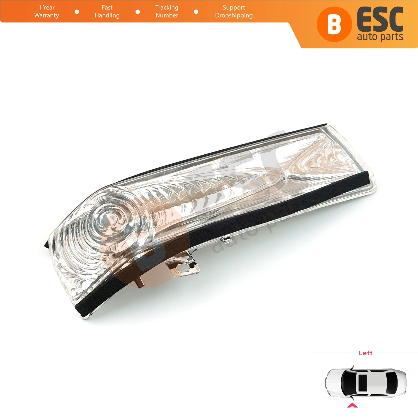 

ESC ESP908-1 Side Door Wing Mirror Indicator Lamp White Lens LEFT 71765449, 95511536, 1428578 for Fiat Doblo 2 Opel Combo D