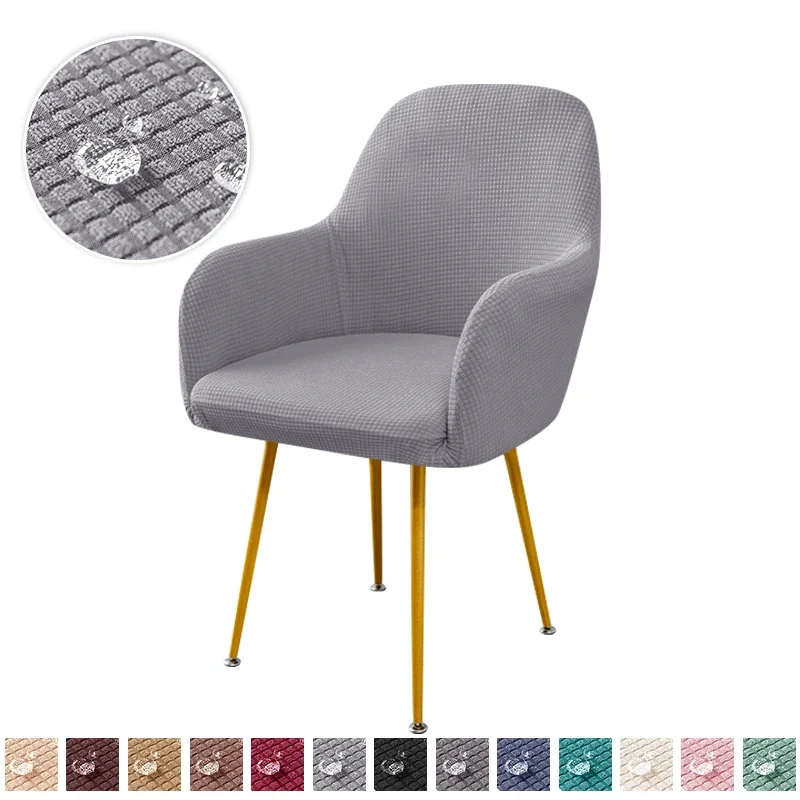 1PC Polar Fleece High Arm Chair Covers Elastic Dining Armchair Seat Slipcovers Solid Color Spandex Chair Protector Home Decor