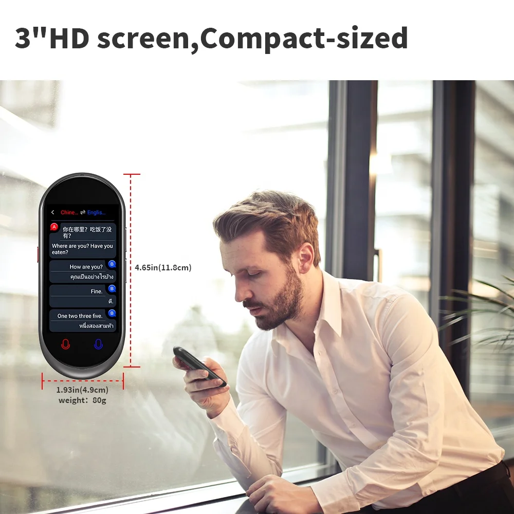VORMOR Z8 Latest Voice Translator Offline Language Speaking Translator 137 Languages Mini 3.1inch Talking Device
