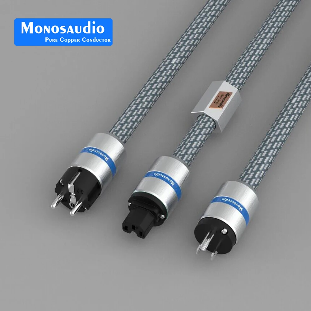 

Monosaudio 99.9998% Pure Copper P902 10AWG Schuko Power Cable HIFI Extension 5.5Sq Power Wire EU Version C15 Powerflux Iine