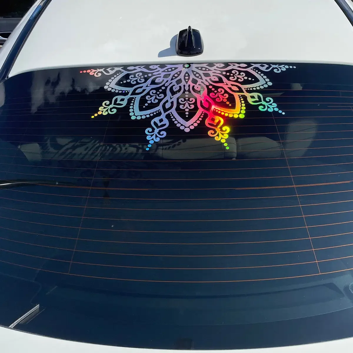Holographic Half Mandala Car Sticker Decal Windshield Decorative Craft Vinyl Waterproof Decoration Accessories view 4