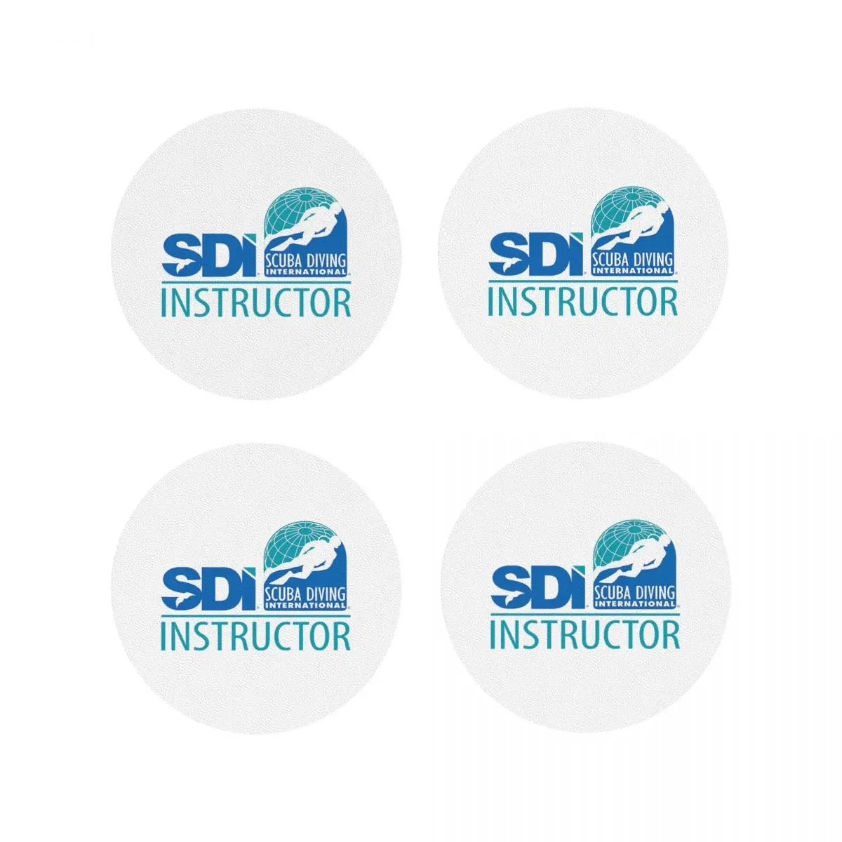 سكوبا ديفينغ إنترناشيونال (SDI) - مفارش جلدية للمدربين، مفارش قهوة عازلة للمنزل، مجموعة من 4 قطع