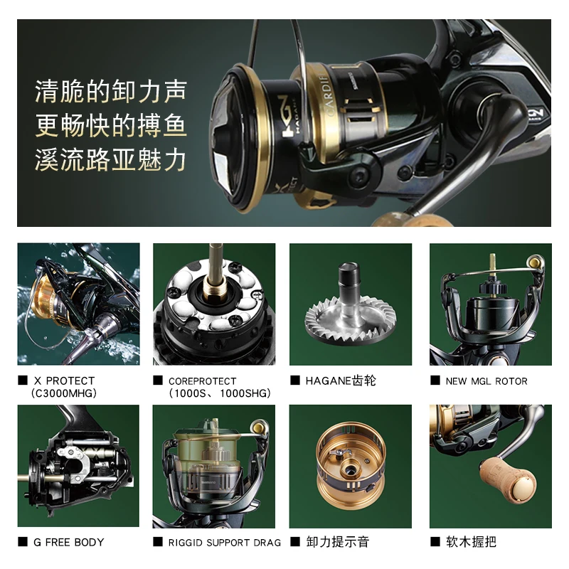 2018 SHIMANO Spinning Fishing Reel CARDIFF CI4+ 1000S 1000SHG C300MHG Waterproof system HANAGE Gear