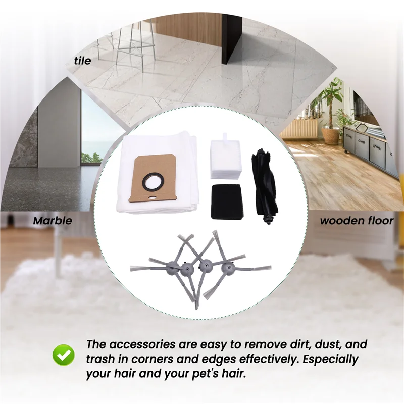 Sac à poussière avec filtre Hepa pour aspirateur Robot Eufy Clean L50 / L50 SES / L60 / L60, brosse latérale à rouleau, accessoires Part-A58E