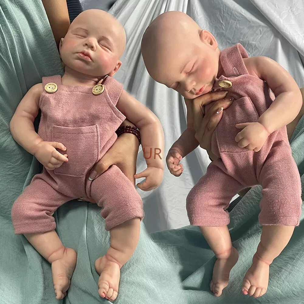 

Full Solid Platinum Silicone Newborn Baby Girl Doll LouLou Washable Sleeping Painted 50cm Realistic Soft Weighted Reborn Baby