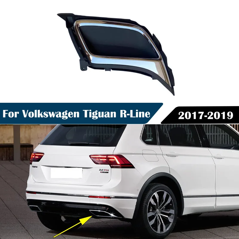

For VW Tiguan R-Line Tiguan L 2017 2018 2019 Car Rear Exhaust Pipe Throat Trim Cover Rear Bumper Trim Frame