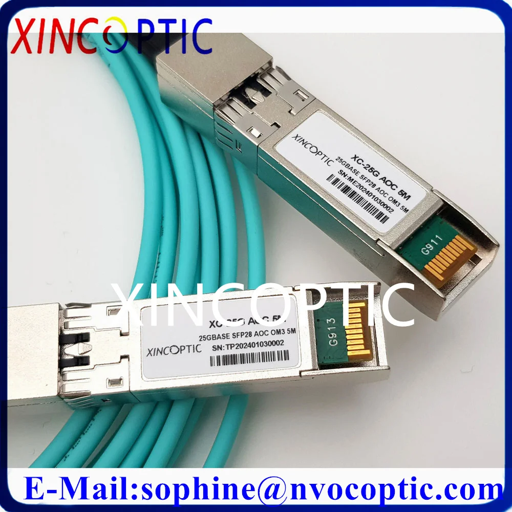 25G AOC Cable SFP28 to SFP28 OM3 1/3/5/M LSZH Active Optical Cable compatible with Mellanox/MikroTik/Cisco switch