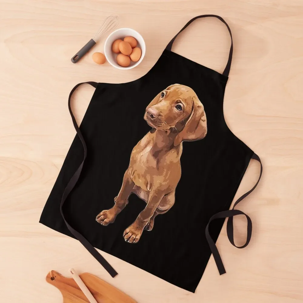 Vizsla Cute Hungarian Vizsla Puppy Dog Apron with pockets For Home Accessories Bib For Kitchen For Kitchen Apron