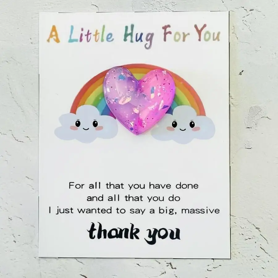 1/5/10/20/50/100pcs  Acrylic Resin Cute Heart Dog Pocket Hugs, Mini Decorative Animal Encouragement Cards for Family, Friends, a