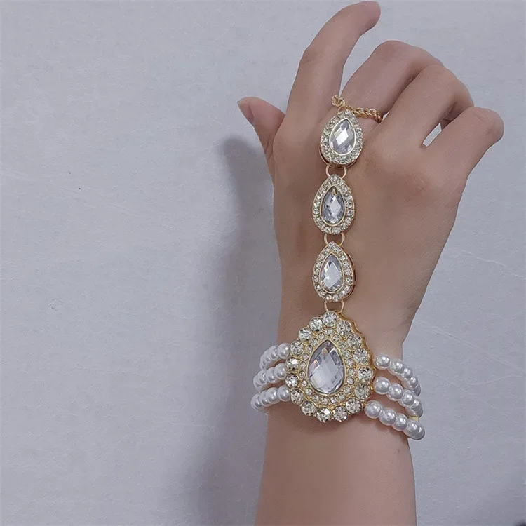 New Elegant Baroque Pearl Multi-layer Necklace for Women Party Wedding Vintage Fashion Luxury Zircon Bracelet Choker Jewelry Set