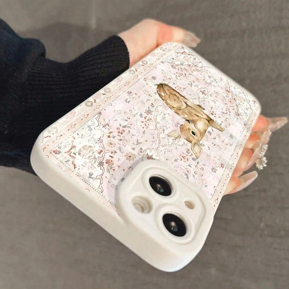 خمر الأزهار الغزلان قضية الهاتف لسامسونج غالاكسي S25 FE S24 الترا S23 زائد S22 A26 A25 A36 A35 A56 A55 A54 A53 A16 A15 5G غطاء #3