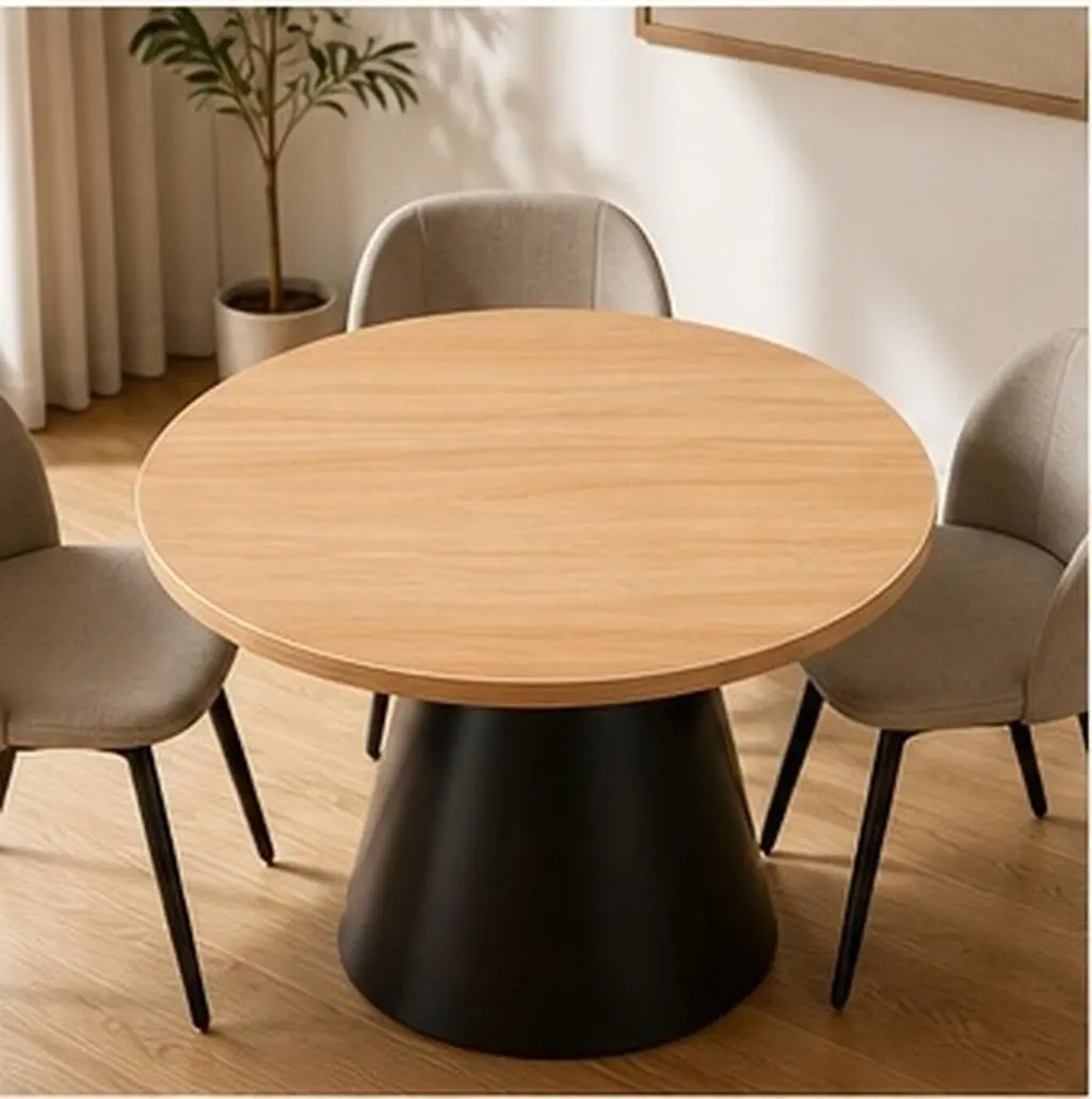 Solid Wood Round Table Top Thickened Design Smooth Surface Natural Grain for Home Office Hotel Coffee Dining Countertop