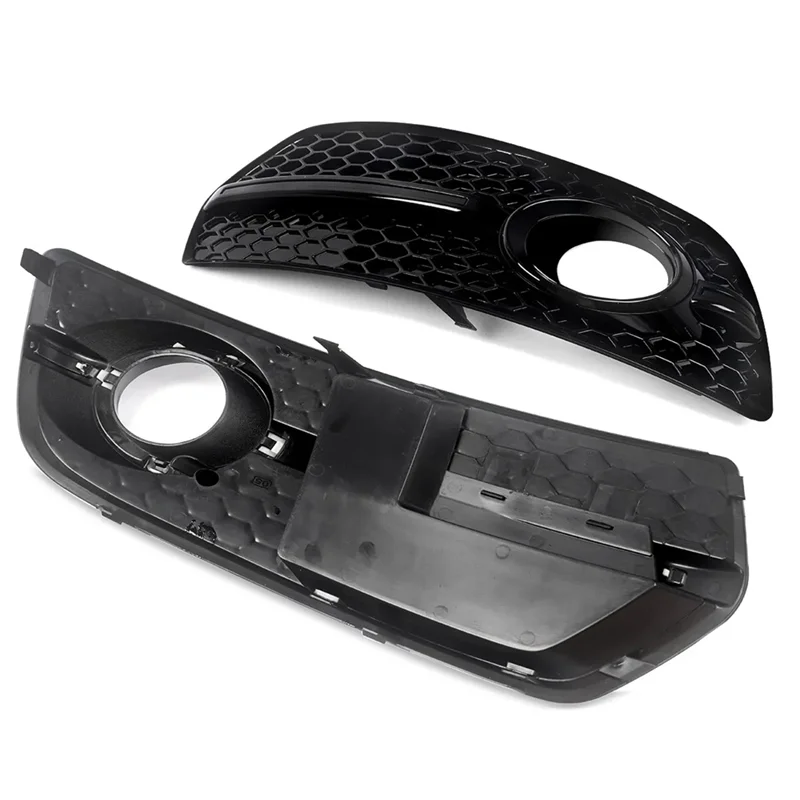 

1Pair Bright Black Honeycomb Fog Light Cover Grille For Q5 8R 2009-2012 SQ5 Style 8R0807681A 8R0807682A