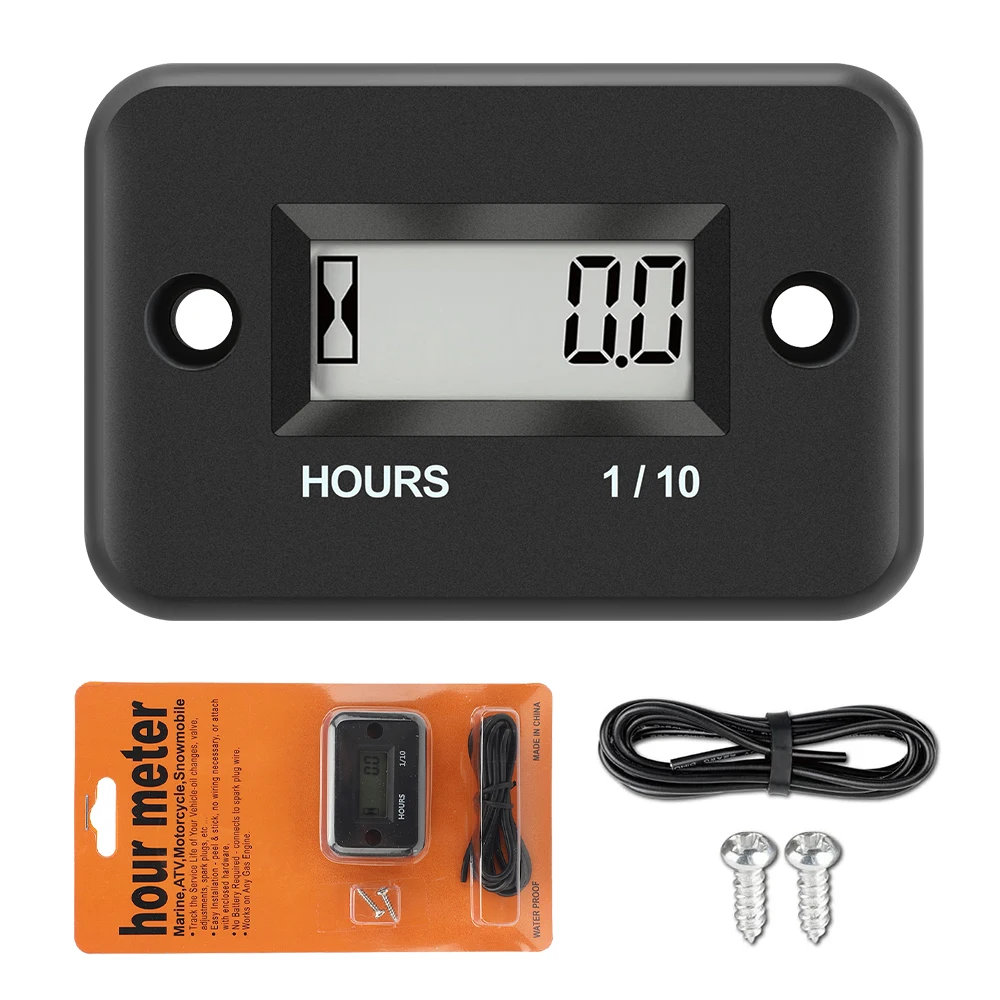 

Kebidumei Waterpoof Engine Digital Hour Meter LCD Display Gas Engine for Motorcycle Bike Lawn Mower Chainsaw ATV Snowmobile
