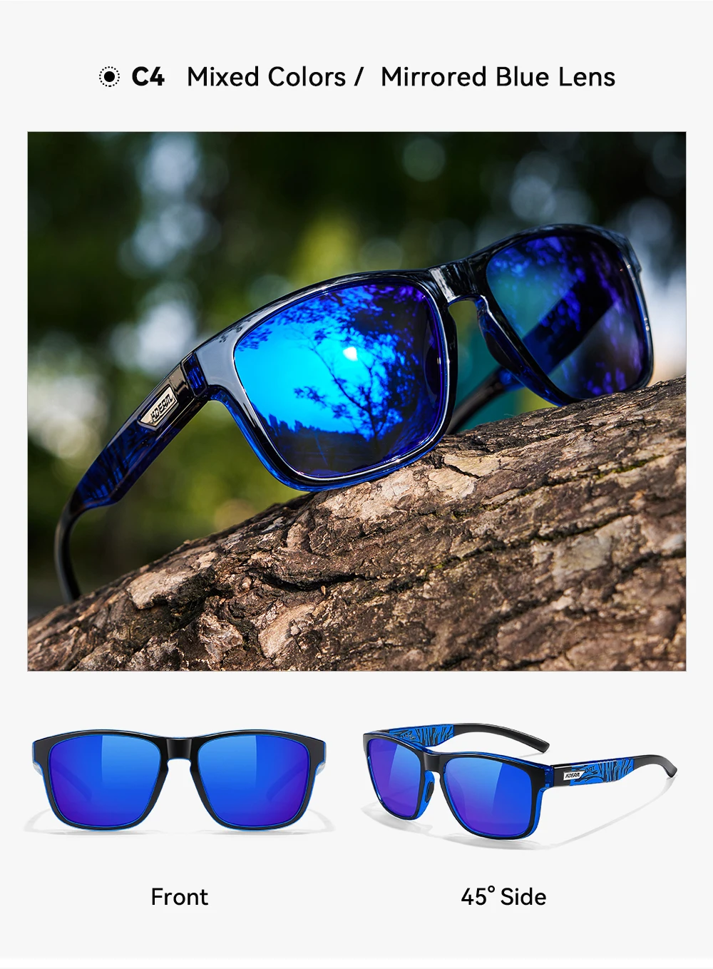 KDEAM XXL-Größe, polarisierte Sonnenbrille für Herren, Outdoor-Sportbrille, Gesamtbreite 155 mm, extra große Sonnenbrille – Detail 8