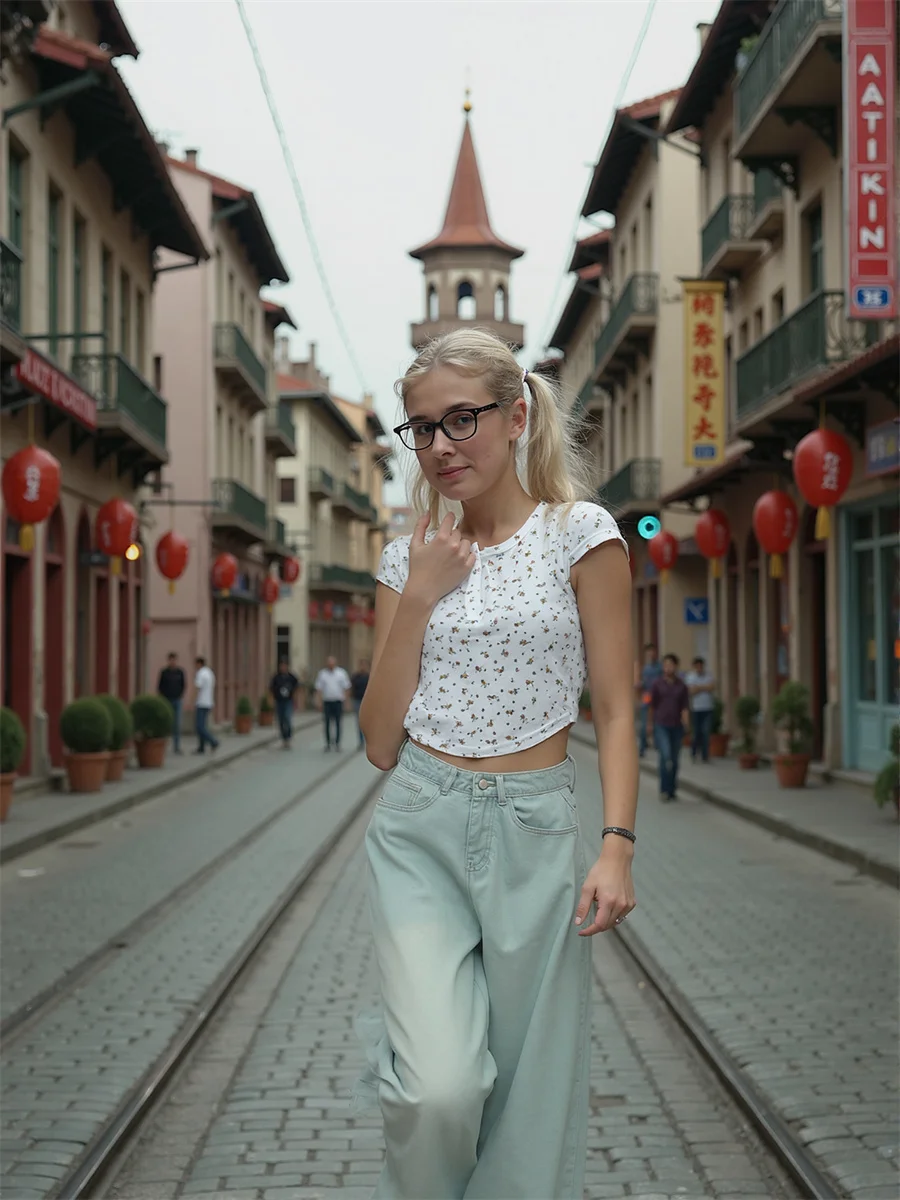 

Джинсы с широкими штанинами в пол, потертые джинсы, женские оборки, рюши, бочка для мытья полов, эластичный пояс, удобные плиссированные пэчворк с высокой талией