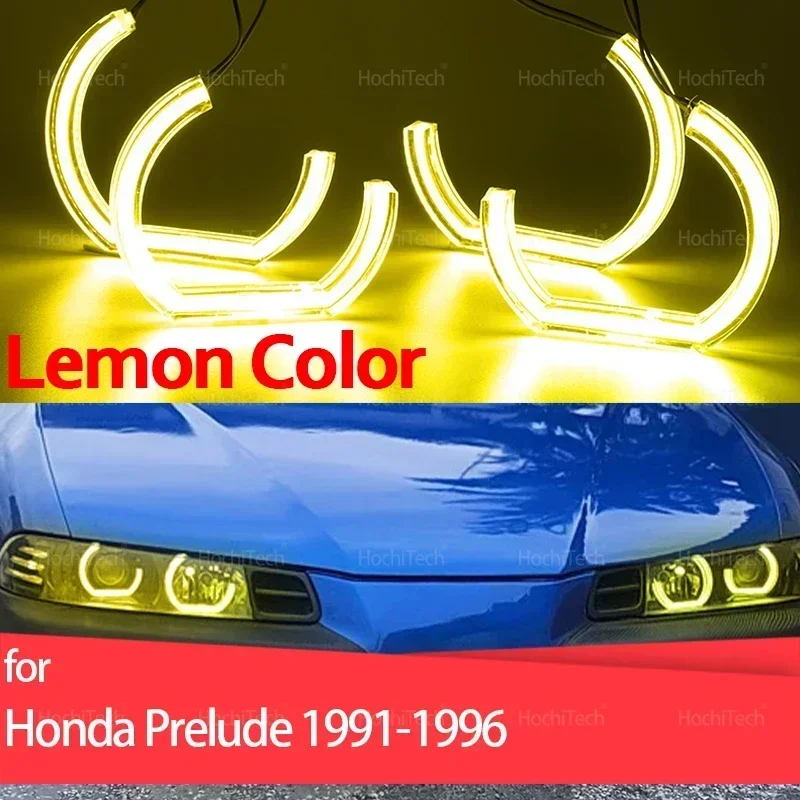 

For Honda Prelude 1991 1992 1993 1994 1995 1996 Day Light DRL Angel Eyes LED CSL Style Lemon Yellow Headlight Ring Kit