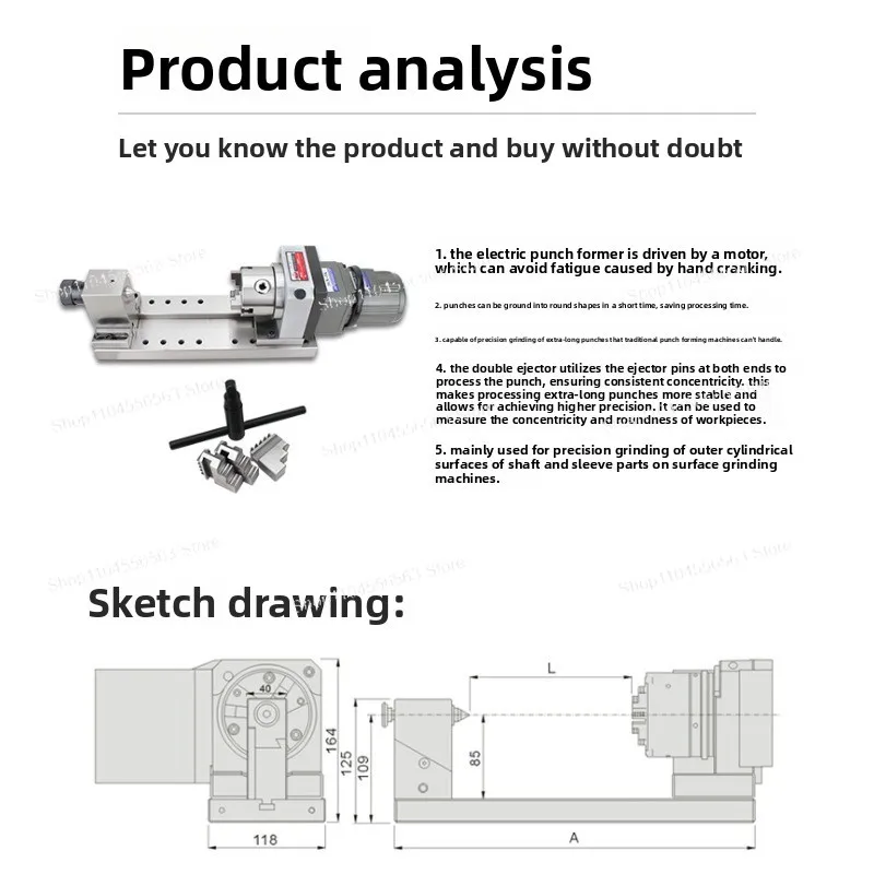 Alixin three-jaw thimble shaper, high-precision double thimble grinder, die punch sleeve inspection tool