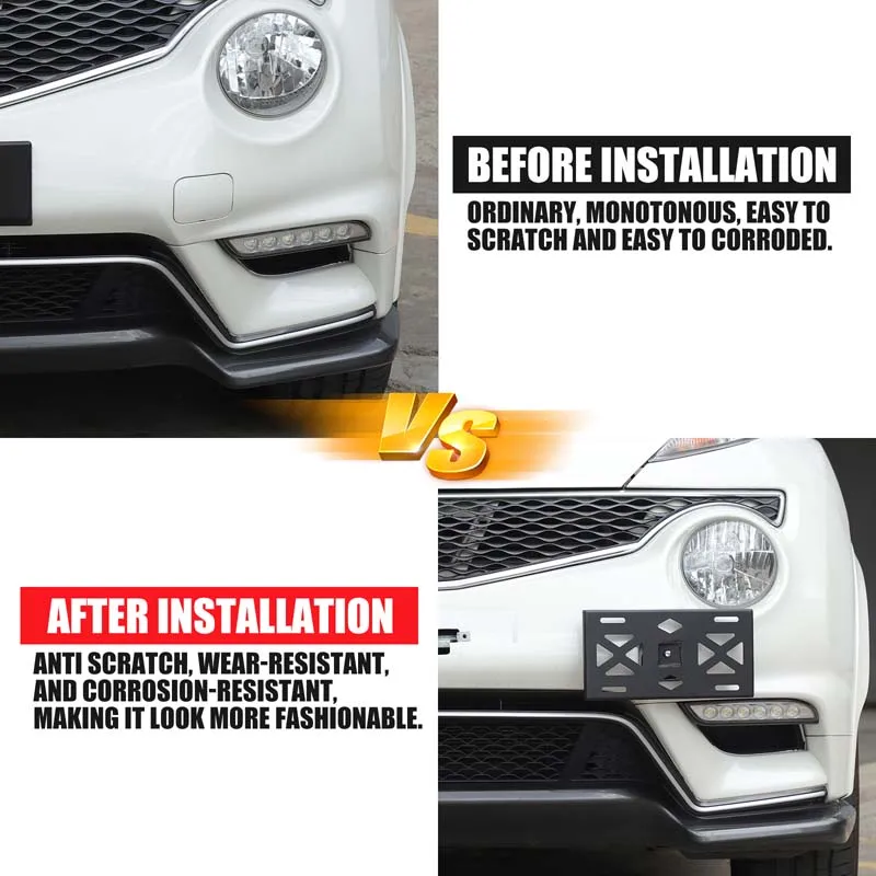 

Aluminum Side Mount License Plate Relocator Bracket for Nissan Juke Infiniti ESQ 2011-2019 Front Tow Hook Fit Japanese US Plate