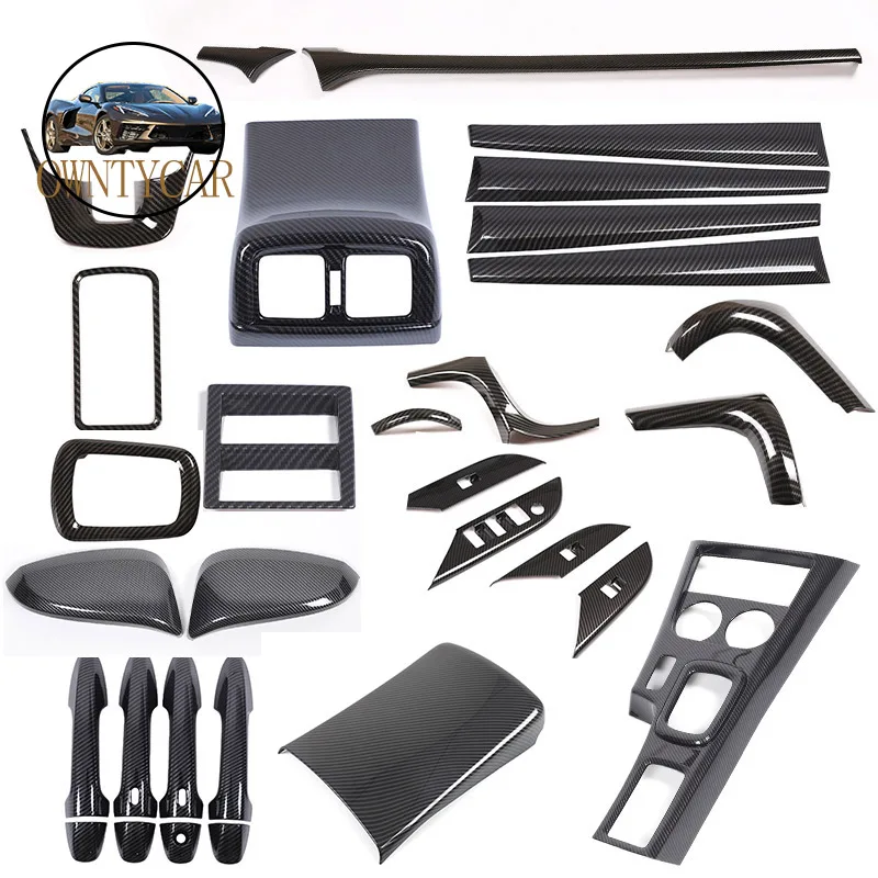 ABS Carbon Faser Für Toyota Hilux 2015-2024 Auto Dashboard Panel Fensterheber Schalter Dekoration Aufkleber Innen Zubehör