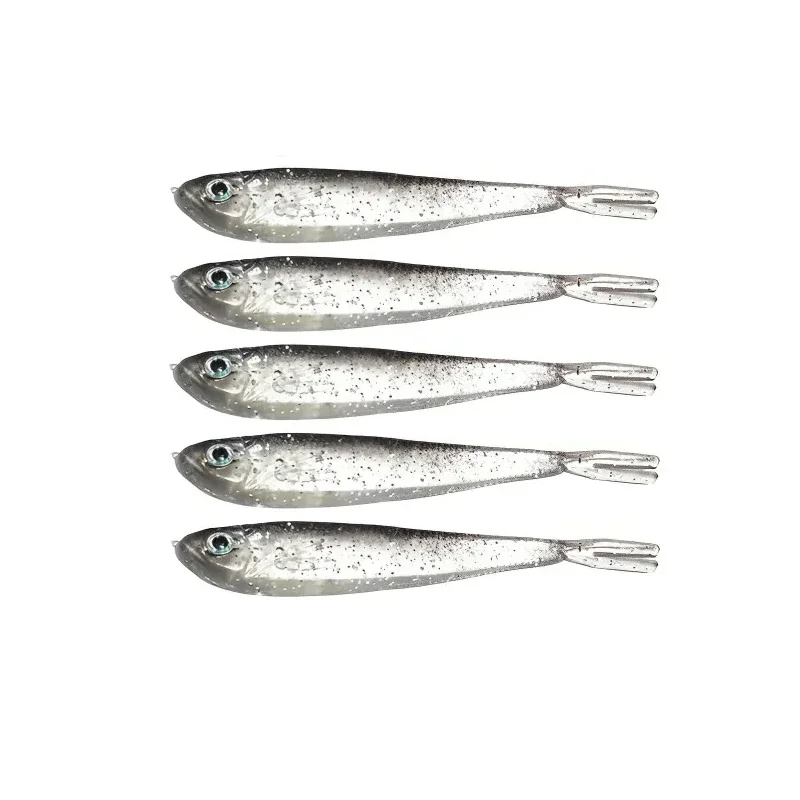 5-delige set zacht aas, kunstaas van 7,5 cm, coole vishaak, swingapparaat, kunstvisuitrusting