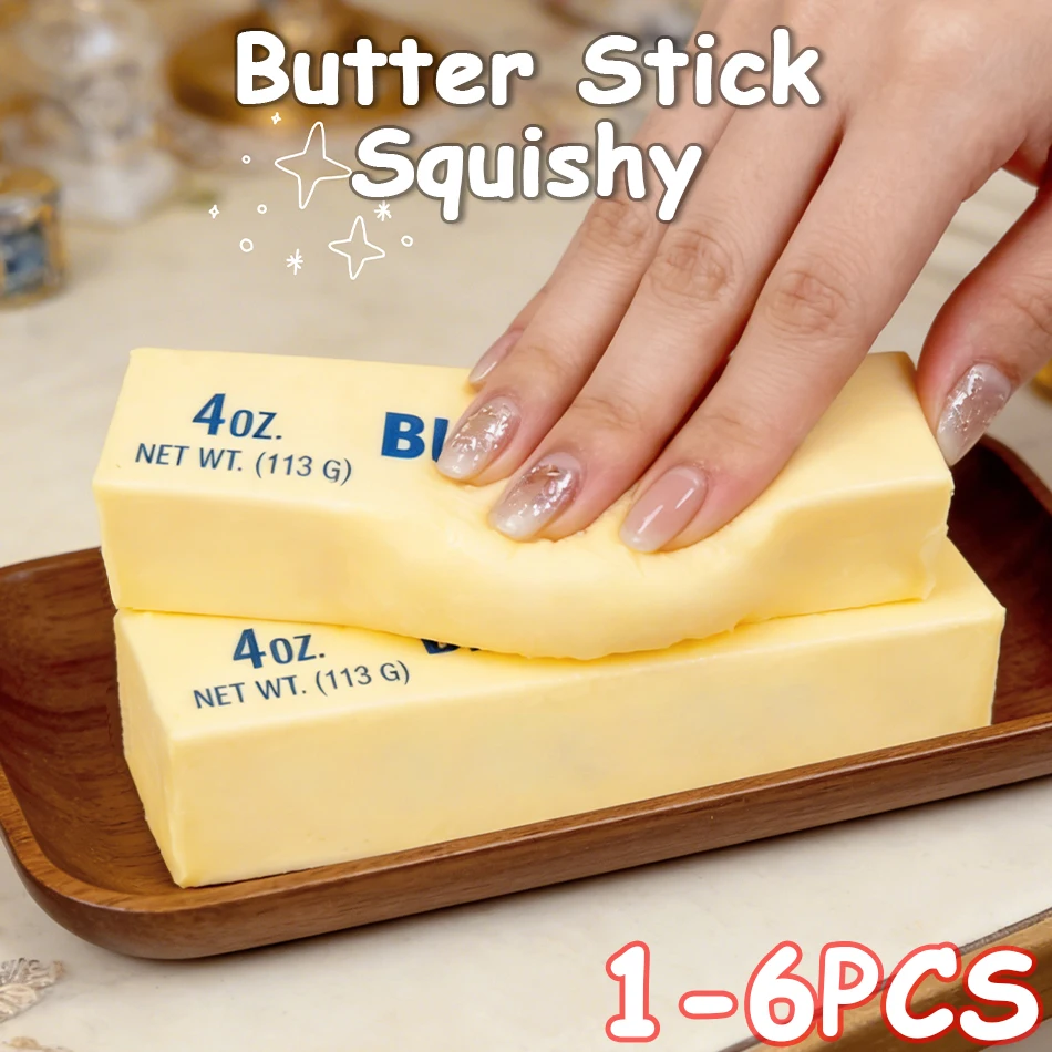 In Stock Butter Stick Squishy Toy Slow Rising Squeeze Toy Butter Bar Brick Squishy Fidget Toy Anti Stress Release Relax Gift