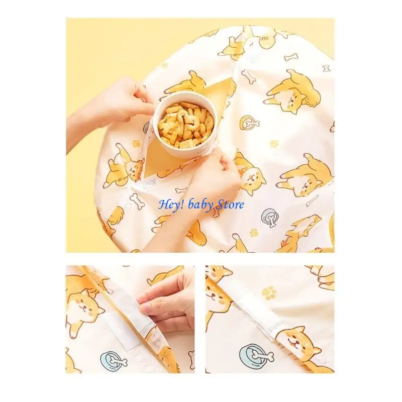 

Q1FE Portable Coverall Baby Feeding Bib for Eating Long Sleeves Bib Attaches to Highchair & Table Weaning Bibs Multi-pattern