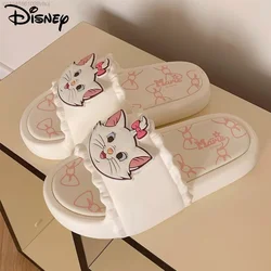 Disney Marie Cat Home Slippers Summer Soft Sole Anti Slip Slippers For Women Kawaii Anime Beach Bathroom Slippers Shoes Y2k Girl