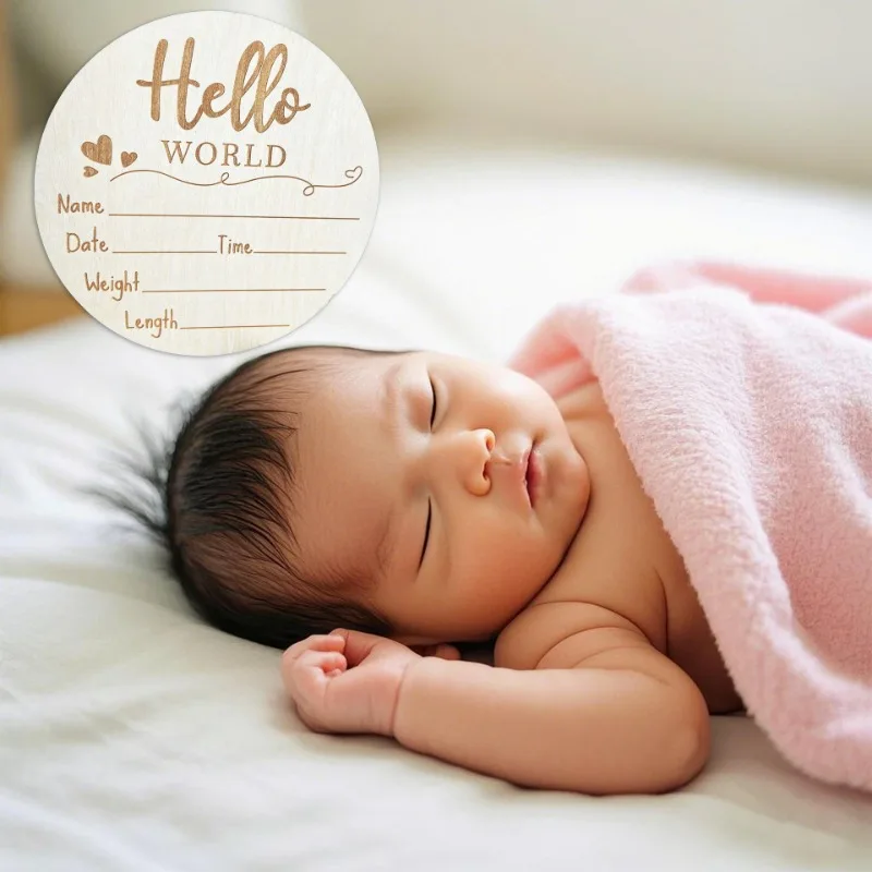 

Украсьте фотографию веха вашего ребенка: круглая доска для сообщений с буквами из чистого дуба и реквизит для фотографий на один месяц — 15x15 см