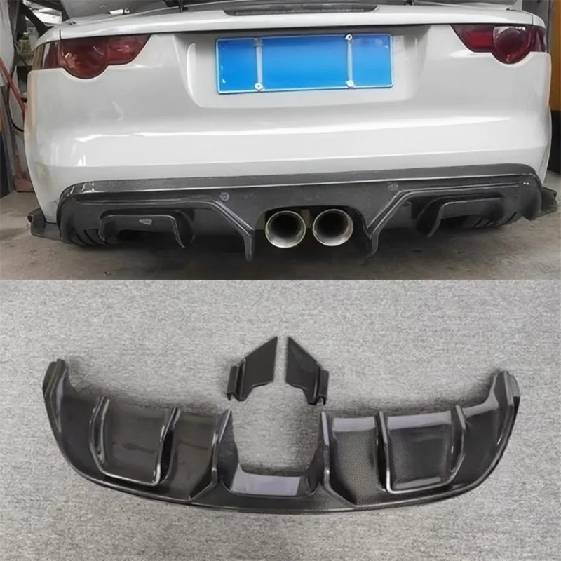 

For Jaguar F-Type 2013-2019 Real Carbon Car Fiber Rear Bumper Lip Diffuser Baojiao Splitters Spoiler Accessories Body Kit