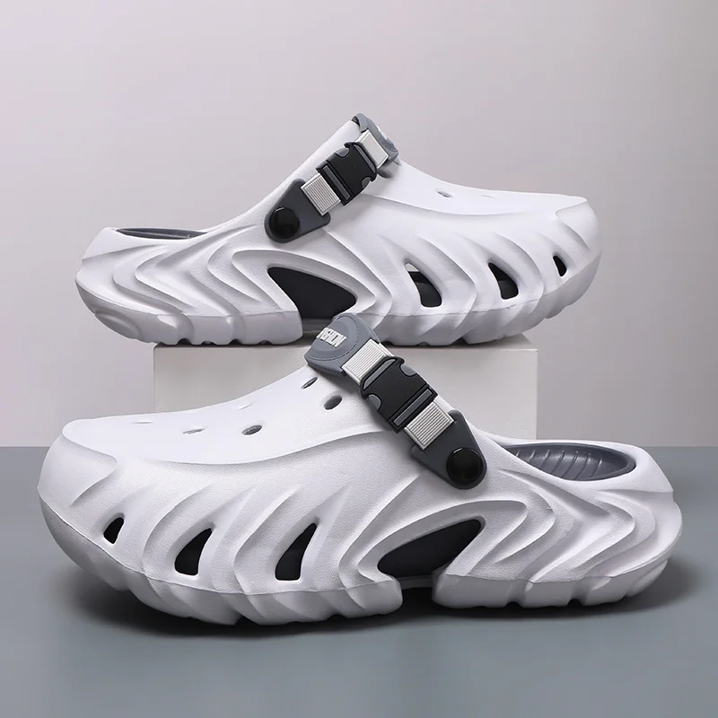 

Fashionable men's thick-soled clogs breathable EVA clogs non-slip adjustable strap casual beach slippers outdoor