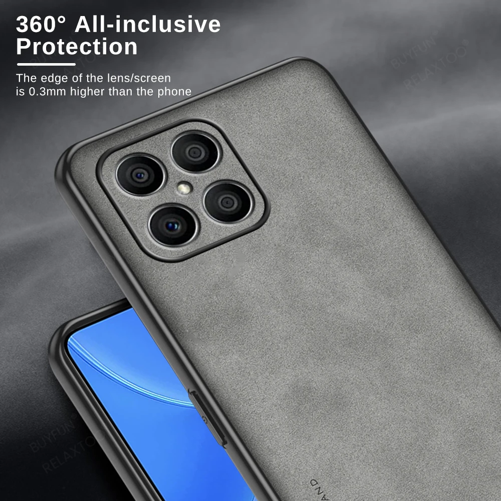 Cover posteriore per telefono in Silicone in pelle di pecora per Huawei Honor X8 Huawai Honer Honar X 8 X8 custodia antiurto per fotocamera Coque