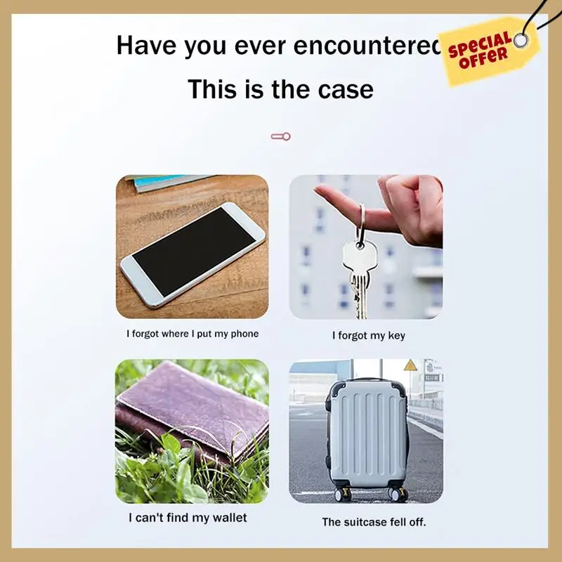 Bluetooth 5.0 Anti-Lost Device Mobile Bluetooth Wireless Smart Locator Pet Key Wallet Tracker White