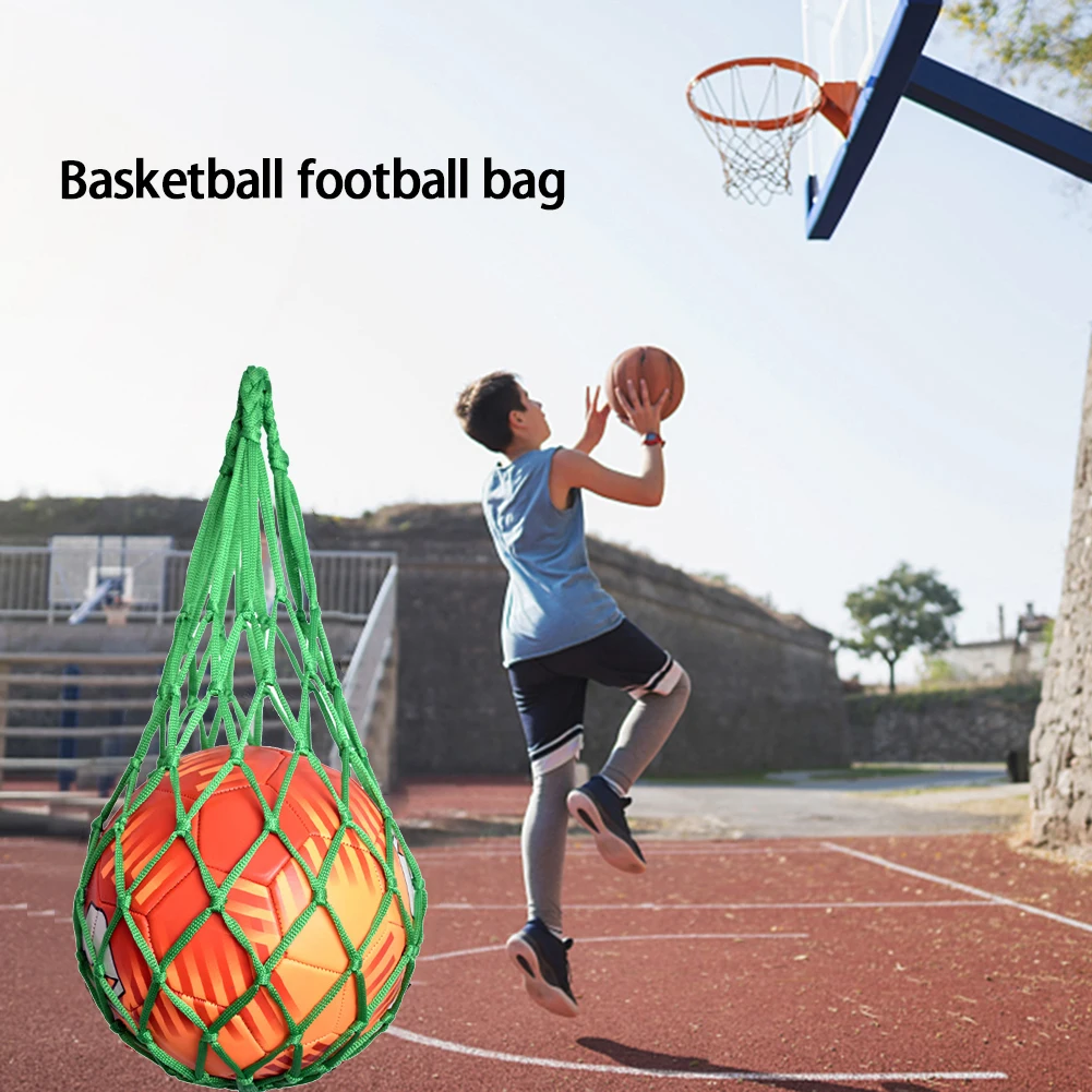 Nylon Basketball Volleyball Ball Net Bag Portable Soccer Storage Net Bag Sports Ball Network Bag Sports Accessories