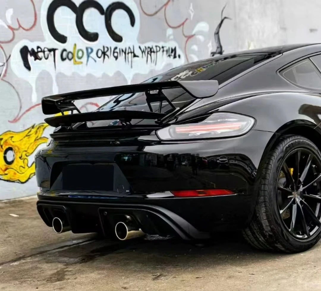 

718 Carbon Fiber Rear Trunk Wing for 981 982 987 Boxster GT 4 Tail Spoiler Body Kit
