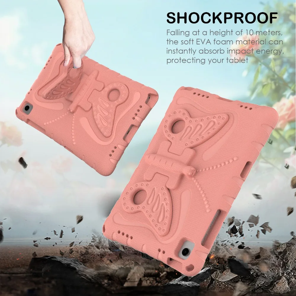 NOWE etui EVA Kids Butterfly Stand Case do tabletu Samsung Tab A11+A9+Plus 11"SM-X210 X216B, pokrowiec na tablet Tab A11/A9 8.7"X110/X115 Funda+Strap — zdjęcie produktu 6