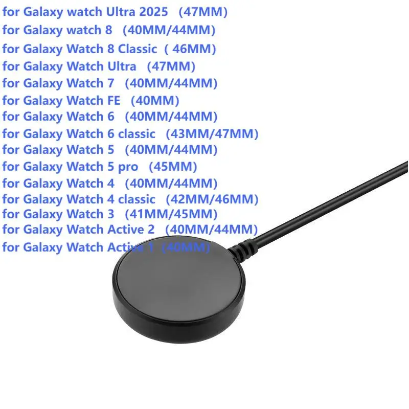USB/Tpye-C Charging Cable for Samsung Galaxy Watch 8 7 6 5 FE Series Magnetic Charger for Watch Ultra Travel Charging 100cm Line