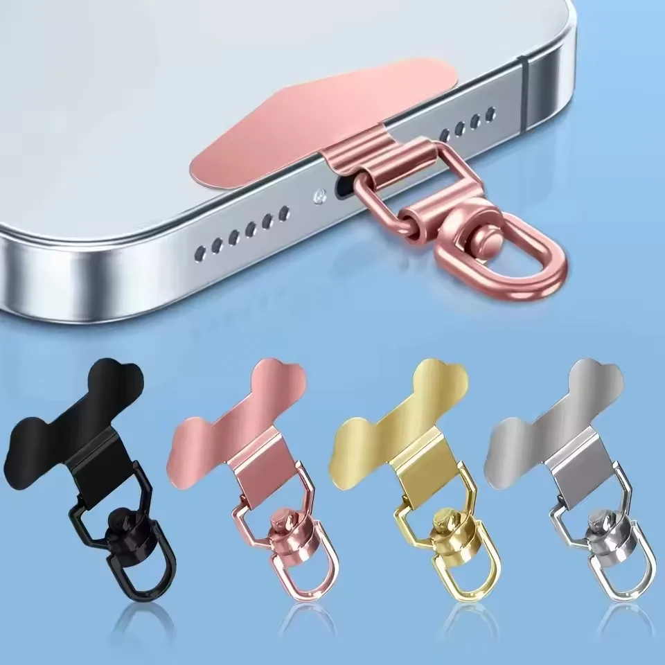 

360° Rotatable Phone Lanyard Clip Patch Ultra-thin Stainless Steel Phone Case Hanging Rope Card Anti-lost Strap Fixed Gasket