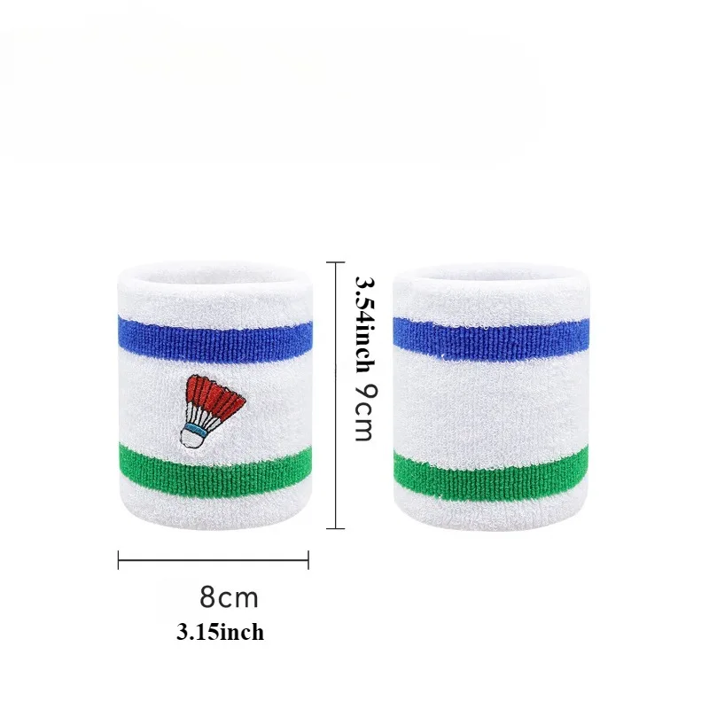 2pcs Badminton Wrist Guard Sport Ware Major Embroidery Tennis Protection Wipe Sweat Run Comfortable Sweat Absorbing Cotton Brace