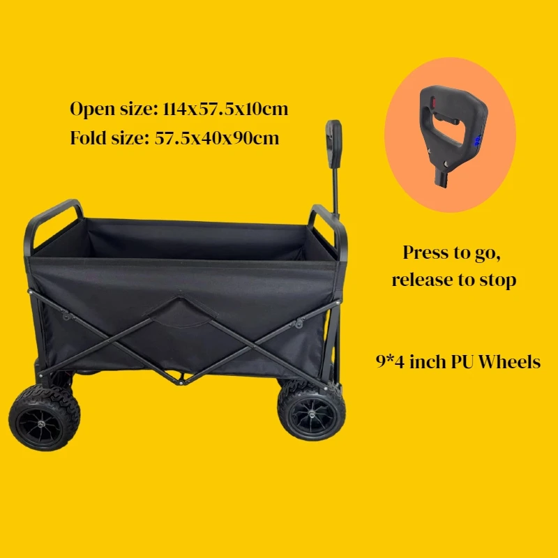Motorized Foldable Wagon Camping Beach  Wagon Cart Heavy Duty Collapsible Utility Cart Trolley Electric Folding Cart