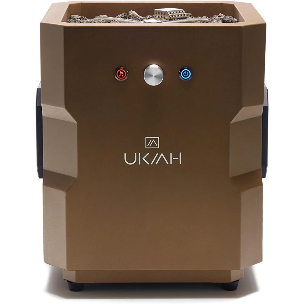 Onlyfire Tailgater II Music Fire Fit Table by Beat Fire to Music Technology - Portable Brown Camping Fire Pit with Stainless Ste