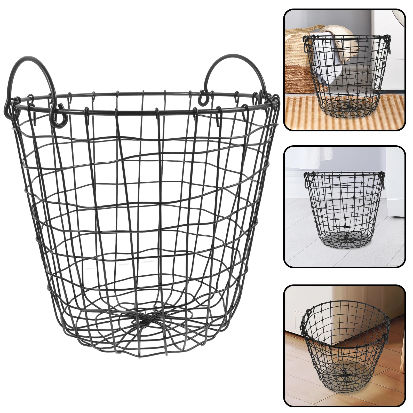 

Iron Wire Basket Metal Wire Fruit Holder Storage Organizer Bread Snack Table Basket Desktop Container Vintage Design