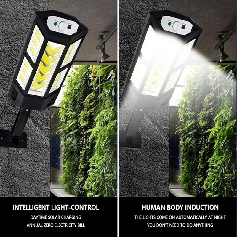 Upgrade Powerful Solar Led Lights Outdoor Solar Lamp With Motion Sensor Waterproof Solar Garden Light Street Yard Lantern