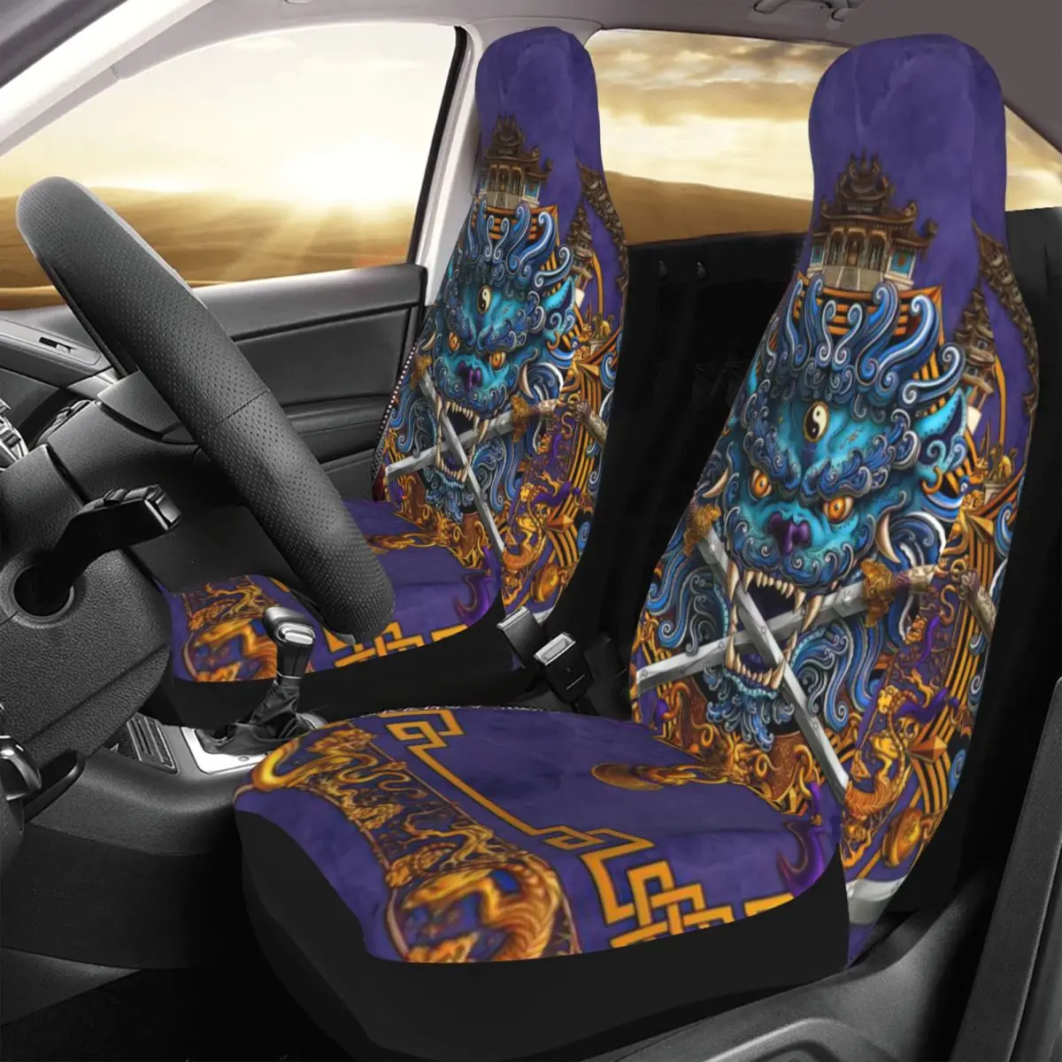 

Goth Oni, Japanese Demon Car Seat Cover Custom Printing Universal Front Protector Accessories Cushion Set