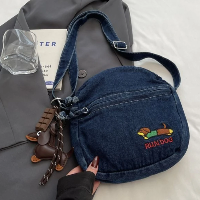 

Cute Cartoon Dachshund Kawaii Puppy Embroidery Crossbody Bag Phone Coin Storage Bagsz Large Capacity Shoulder Bag Women's Bags