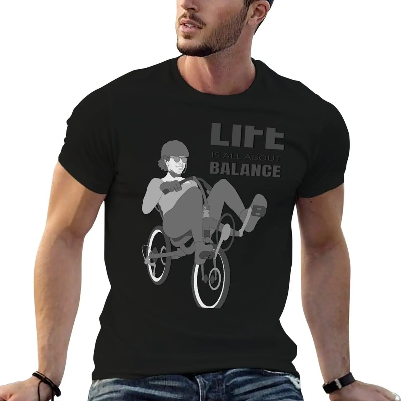 Balance light background T-Shirt t shirts for man slim fit t shirts designer man tshirt T-shirt