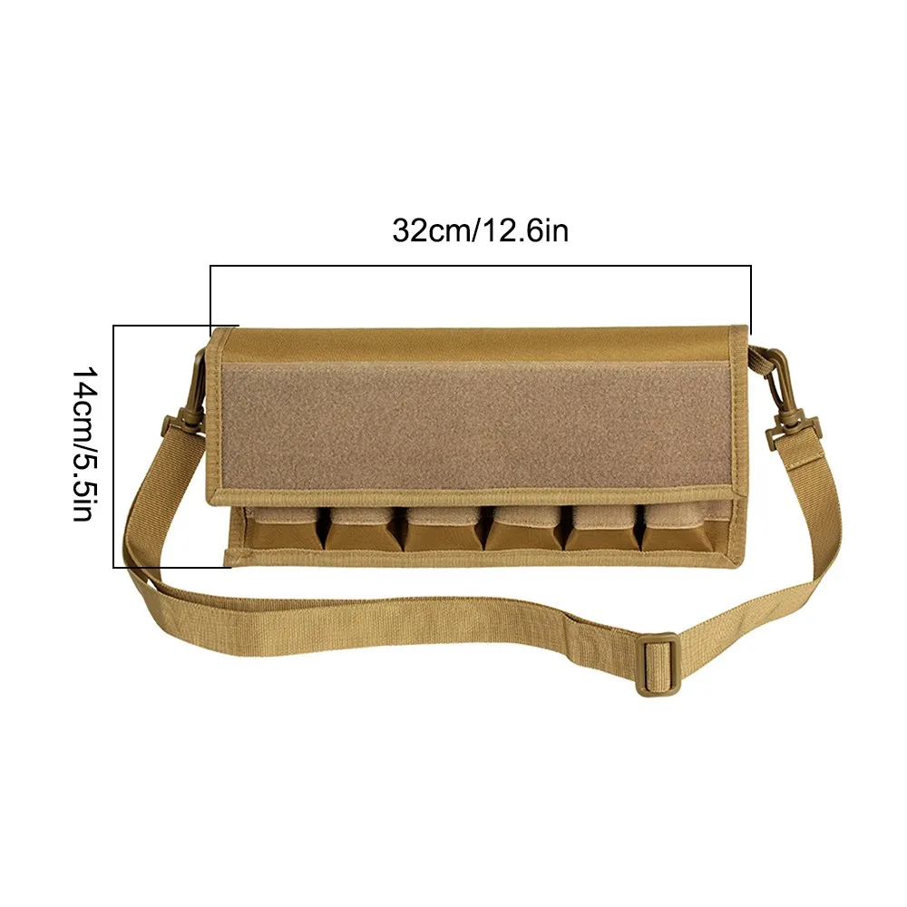 6 Holes Pistol Magazine Storage Pouch Ammo Mag Holder Cartridge Storage Bag Mag Bag fits 9mm .40 .45 Mag Tactical Bag Hunting