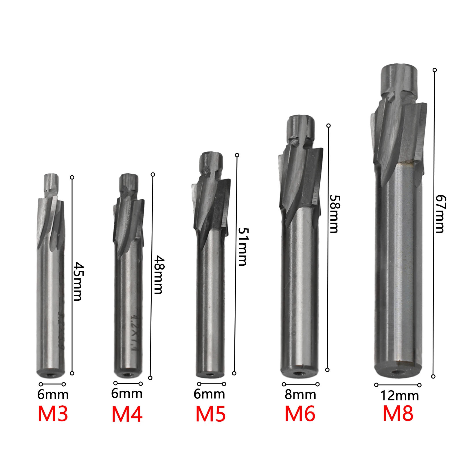 Counterbore Countersink Mill Cutters Versatile and Durable HSS Countersink Milling Cutter for All Machining Needs