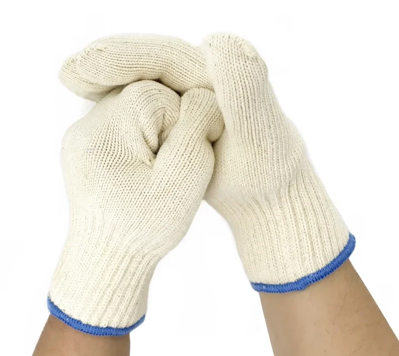 High Quality Thicken Double Cotton 500 Celsius Super Heat Resistant Anti Burn Heatproof Gloves Oven Kitchen White